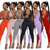 2022 Jumpsuits de Verão para mulheres Bodysuit Designer Clothing Sexy sem mangas onesies Workout Bodycon Senhoras Skinny Macacão