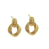 Hoop Huggie Sarara Pure 18K Yellow Gold Women Earrings Geometric Cirle Character AU750 Stamphoop Kirs22