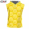 3D Fruta Limão Amarelo Mens Capuz Regata Impresso Tema Fresco Homem Unisex Grande Tamanho Casual Dropship 220623