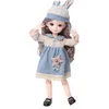 12 Inch 22 Movable Joints BJD Doll 31cm 16 Makeup Dress Up Cute Brown Blue Eyeball Dolls with Fashion for Girls Toy 220816