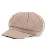 Berets Fine Corduroy Anise Sboy Cap Vintage Literary Women Snapback Octagonal Elastic Spring Owner Leisure Accessories