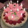 Musical Birthday Candle Birthday Cake Topper Decoration Lotus Flower Candles Blossom Spin Spin Party Candle B0816