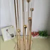 Fiori Vasi 8 teste Portacandele Fondali per decorazioni per feste Strada Puntelli di piombo Centrotavola Centrotavola in metallo dorato Candeliere a colonna per candelabri nuziali