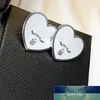 New Letters heart-shaped Stud Earring Black White Earrings All-Match Fashion Design