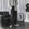 Spring Wide Pants Men Fashion Retro Casual Plaid Pants Men Streetwear Hip Hop Loose Drawstring Straight Pants Men mXL J220629