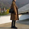 Men's Trench Coats Men Long Jackets Double Breasted Overcoats Wool Blends Business Casual Leisure Slim Fit CoatsMen's