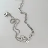 Bracciale a cuore in argento cavo Donna Semplice Moda Creativa Catena con cuciture a doppio strato