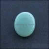 Stone Loose Beads Jewelry 25X2M Oval Worry Thumb Gemstone Natural Rose Quartz Healing Crystal Therapy Reiki Treatment Spiritua Dhnag