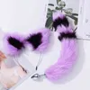 Erotica Anal Toys Sex Fox Tail Butt Plug Conjunto com Hairpin Kit ButPlug Prostate Massager BDSM Couples Cosplay 220507