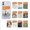 Sublimation Card Holder PU Leather Mobile Phone Back Sticker with Adhesive White Blank Money Pocket Credit Cards Covers Christmas Gifts FY5494 0206