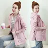 short coat woman spring and autumn dress new Korean version of waist display thin college wind hooded small man windbreake T200828