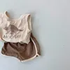 Milancel Yaz Bebek Giyim Seti Toddler Yelek Tee ve Şort 2 PCS Dinozor Baskı Boysu Kıyafetleri 220507
