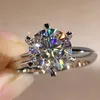 14K White Gold Women Ring Diamonds 1 2 3 4 5 Carat Round Classic Wedding Party Engagement Anniversary Ring Trendy 2208162246605