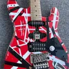 2022 år populär vintage elektrisk gitarr Edward Eddie van Halen tung relik Röd Franken Black White Stripes Maple Neck