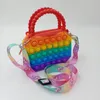Pop fidget oyuncaklar silikon itme kabarcık crossbody çanta duyusal rahatlama stres otizm yetişkinler çocuklar çanta para torbası hediyeleri 220629