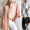 Women Button Down Shirts Linen Cotton Long Sleeve Blouses Tunic Tops Cover Up Shirt Loose Beach Bikini Dress