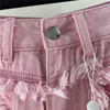 2022 womens vintage cotton designer shorts skirts with letters buttons female milan runway designer high end brand girls pink hotty hot short pants clothing