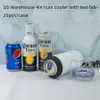 US Warehouse 4 in 1 16 Unzen Sublimation kann kühler gerade Bumbler Edelstahl -Isolator Vakuum isoliertes Flaschenkaltisolierung mit 2 Deckeln