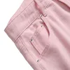 Jeans masculinos high street rasgado remendo rosa primavera verão casual bigodes calças jeans retas para malemen's199r