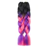 Capelli intrecciati sintetici da 24 pollici 60 cm Colore misto Ombre Arcobaleno Trecce Jumbo Estensioni dei capelli Resistenti al calore