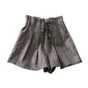 Pearl Diary Women Plaid Shorts High Waist Short Pant With Lace Up Front Female Summer Street Glamorous Casual 220509