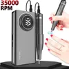 Polidor de gel recarregável de 35000 RPM para máquina de manicure elétrica broca de unhas com display LCD completo 220607