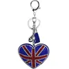 2022 Creative British and American Flag Pattern Key Rings with Filled Rhinestone Fashion Bag Pendant Ladies Luggage Car Accessories