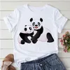 Top moda donna Cartone animato Stretching Panda Anni '90 Abbigliamento Stampa T-shirt T-shirt bianca estate manica corta T-shirt donna