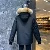 Mens Winter Fashion Designer Down Jacket Real Wolf Fur Hooded Thickening Warm Sports Coat Windproof Waterproof parker coats Men Jackets Sleek Classic Parka