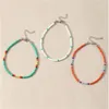 3pcs / set bohème coloré perles perles bracelets de cheville pour les femmes été océan plage à la main cheville bracelet pied jambe plage bijoux cadeau G278z