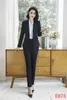 Dwuczęściowe spodnie kobiet formalne damskie czarne blezer garnitury biznesowe z spodniami i kurtką elegancki mundur biurowy styl wzorowy