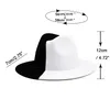 Black Cream Patchwork Jazz Fedora Hoed Mannen Vrouwen Elegante Kerk Jurken Vilt Hoeden Grote Bravel Party Wedding Cap Sombreros de Mujer