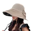 Широкие шляпы летняя кепка Женщины Шляпа Сплошная круглая форма Полово солнце защищает теплостойкий
