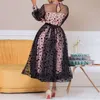 Plus Size Dresses 4XL 5XL Party Princess Dress Sexy See Through Pink Black Tulle Mesh Stitching Spring Summer Birthday Outfits