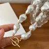 Moderne Schmuck Große Unregelmäßige Simulierte Perle Choker Halskette Hübsche Vintage Temperament Halskette Für Party Geschenke