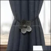 Other Home Decor Garden Flower Shape Curtains Backrest Magnetic Curtain Ornament Tieback Magnet Buckle Simple Decorative Drop Delivery 202