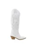 Boots Women Cowboy Knee Western High Boots White robusta em calcanhar empilhado Cowgirl Bordado Casual Casual Ponte Sapatos Designer G220813