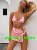 sports bikini Sets women' Sexy Cheap high waist split swimsuit sequins solid yakuda Split Leopard triangle undergarment covering the chest