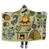 Camper Picnic Capuz Cobertoras para crianças Camping Warm Camping Throw Planta com capuz Sherpa Moble Sherpa Fleece Bobet para crianças