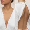 Kedjor Fashion Simple Gold Plate Alloy Thin ClaVicle Women Sexig bikini smycken minimalistisk kroppskedja Långtvassande charm Tillbehörskakor