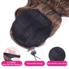 Synthetic Water Wave Long Ponytail Hairpiece Wrap On Clip Hair Extensions Ombre Brown Curly Pony Tail Blonde Wavy Fake Hair Ponytails