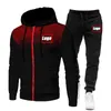 Dostosowany drukowany sprężystość jesień Zestawy Mężczyzn Sport Zipper Jogging Blukspants Suits Men Tracksuit Sportswear Niestandard 220615