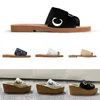 Designer tofflor kvinnor mulor kil platt tofflor sandaler gummi spetsar canvas casual sommar strand toffel sandal scuffs 35-42