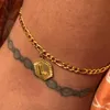 anklets b c d e f g h i j k l m n o p q r s t u w x y z文字初の足首ブレスレットウォームメンジュエリーヘキサゴンアルファベタンクレットkirk22