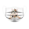 Kedi Köpek Deseni Tek Kullanımlık Yüz Maskeleri Nefes Alabilir 3 katlı dokuma olmayan fincan toz maskeleri Elastik Earloop ile Erkekler Erkek Kızlar Günlük Kullanım