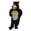 Pelziges Schwarzbär-Maskottchen-Kostüm, kurze Plüsch-Panda-Marionette, Wanderkleidung, Halloween, Weihnachten, Anime-Kleid, geschnitzte Parade-Anzüge