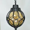 مصابيح الجدار في الهواء الطلق مقاوم للماء حديقة في الهواء الطلق LED LED Amber Glass Glass Bronze Vintage Lamp Lamp شرفة بسيطة مدخل المدخل E27 معلقة