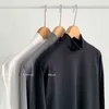 2022 primavera cappotto mezzo collo alto che basa la maglietta per gli uomini moda coreana manica lunga magliette uomo tinta unita casual harajuku T220808