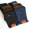 Atividades de homens lã Jeans quente de alta qualidade Famosa marca de outono jeans de inverno flocking alongamento de jeans macios 201111