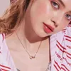 Серебряное женское ожерелье Simple Fashion Style Chailarbone Chain 925 Серебряное розовое золото Цветное круговое кольцо Стильные дамы Access197t